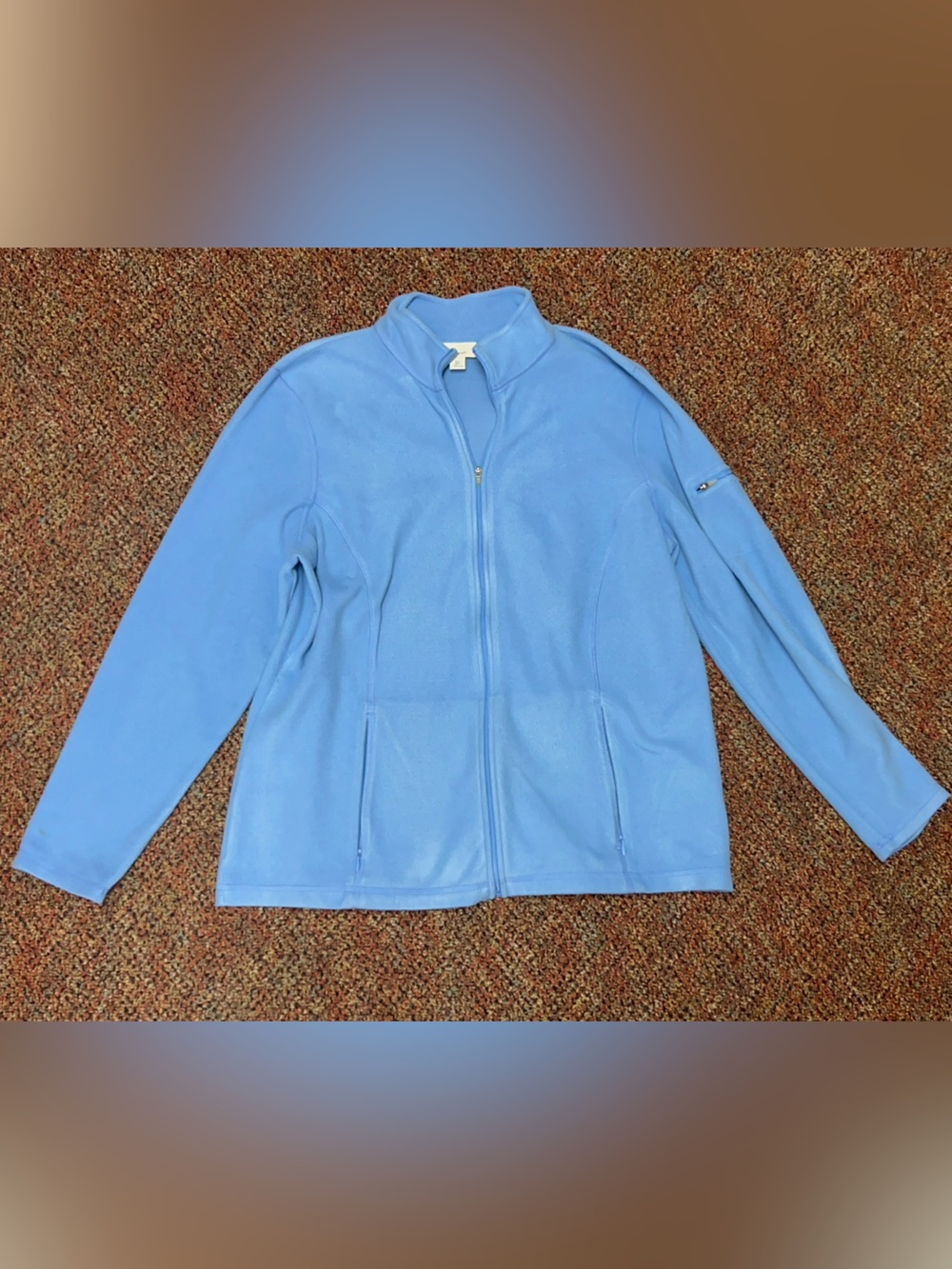L.L. Bean Periwinkle Blue Fleece full-zip jacket Size XL